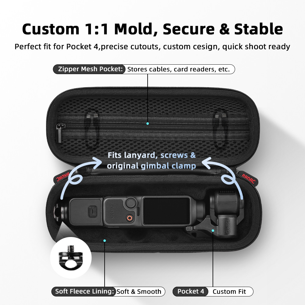 Tương thích với túi đựng thân xe DJI OSMO Pocket 4, túi thiết bị chính di động, túi bảo vệ phụ kiện Pocket 4 phụ kiện vỏ cầm tay