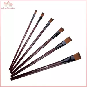 THÊM 6 Cái / bộ Bàn chải vẽ tranh Acrylic bằng Nylon phẳng Đồ dùng nghệ sĩ BSS
