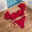 LACYES Bộ đồ bơi 3 chiếc, có kẹp tóc hoa Slim Fit Bộ đồ Bikini ba mảnh, Thời trang Y2k Mùa hè Ruffle Quần áo đi biển Quần áo bể bơi