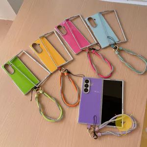 Phone Case For SAMSUNG Galaxy ZFold7 / Z Fold 6 / Z Fold 5 / Z Fold 4 / Z Fold 3 Acrylic Strap Hard Aesthetic Korean Cute