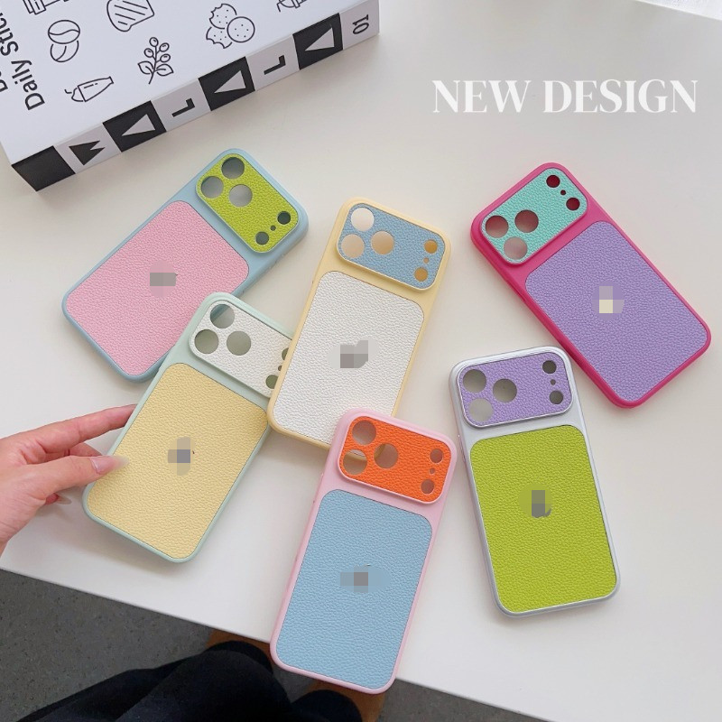 Kết cấu da tương phản sang trọng ngay lập tức 17 Ốp điện thoại cứng Thích hợp cho iPhone 17 16 15 14 13 Pro Max Plus Ốp lưng