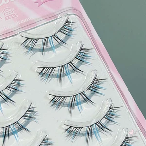 Màu Gradient Cá nhân Lông mi giả 10-12mm Có thể tái sử dụng Lông mi Wispy cho lễ hội âm nhạc sân khấu Cosplay