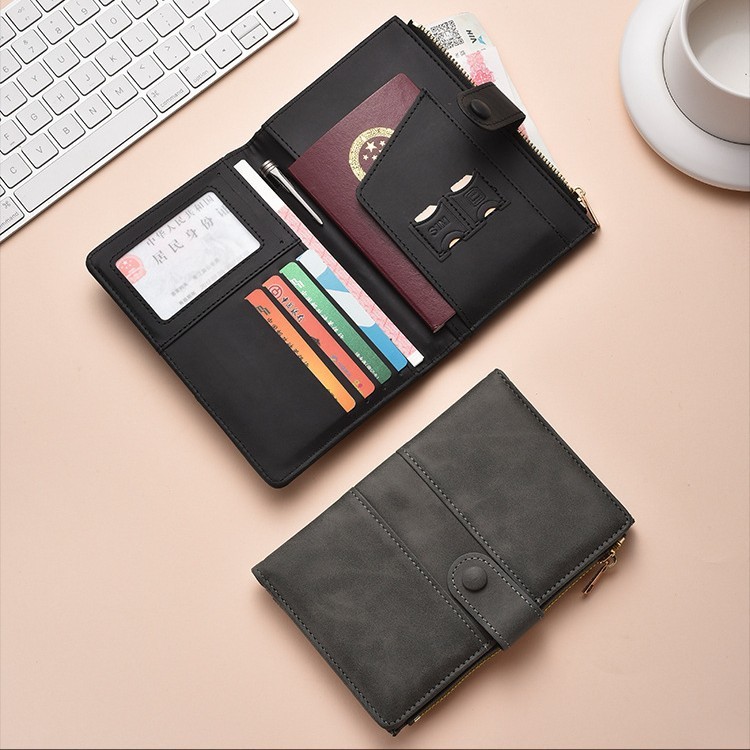 Bàn chải chống trộm RFID Che chắn tài liệu Túi đựng hộ chiếu Dây kéo Khóa du lịch đa chức năng Túi đựng hộ chiếu 6.7