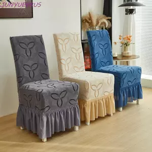 JUNYUE88US Vỏ ghế có váy Jacquard, Vỏ bảo vệ ghế ăn chống bụi co giãn, Vỏ bọc ghế dày chống trượt thực tế Phòng khách