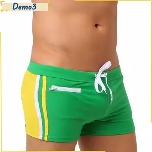 Quần bơi nam, có dây kéo có túi bơi bằng vải Polyester, bảng sấy nhanh có độ đàn hồi cao Đồ bơi nam ngắn