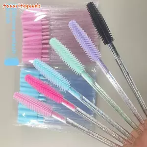 FAVORITEGOODS 50 Chiếc Bàn Chải Lông Mi, Microbrush Lông Mi Nối Dài Spoolie Lash Bàn Chải Trang Điểm, Công Cụ Mỹ Phẩm Silicon Pha Lê Bền Đẹp Lược Lông Mày