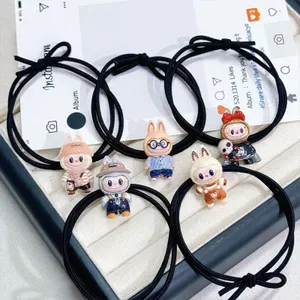 Hoạt Hình Dễ Thương Labu Vải Đầu Cặp Đôi Bạn Gái Bạn Trai Dây Buộc Tóc Ngọt Ngào Cao Co Giãn Bé Gái Vòng Tay Cao Su
