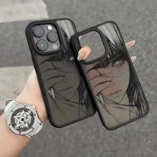 Anime Style Bangs Girl Thích hợp cho iPhone 16 ProMax XR 15 Pro 13 Pro Max 17 Pro Max 12 11 Pro Max XS 14 17 Pro Soft Case Chống sốc 16 Pro Black Matte Protection Case