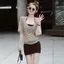 Áo thun ngắn tay ba mảnh phong cách Hot Girl + Áo yếm quấn ngực + Áo dáng rộng Bộ đồ mặc mỏng hơn mùa hè