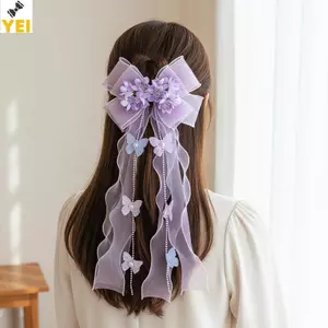 < YEI > Bé Gái Ren Nơ Tóc Hoa sel Kẹp Tóc Công Chúa Ruy Băng Dài Kẹp Tóc Phụ Kiện Tóc Cho Tiệc Trẻ Em Cosplay Mặc Hàng Ngày Mới