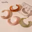 AqToCna Smooth Round Acrylic Cuff Lắc Tay Dành Cho Nữ Vintage Phóng Đại Màu Thạch Smudging Lắc Tay Nhựa Rộng Vòng Tay Phụ Kiện AqToCna