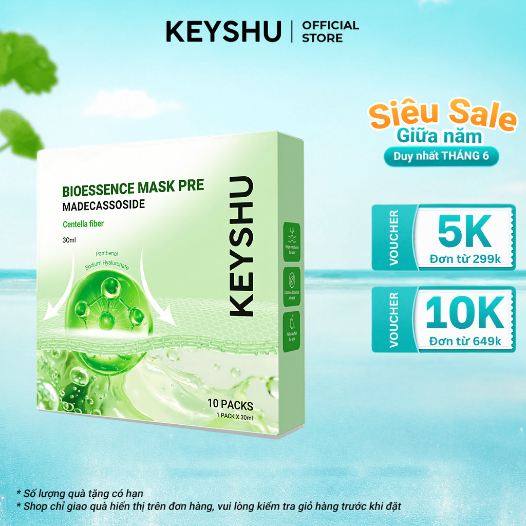 Hộp Mặt Nạ Rau Má Bioessence Mask Premium KEYSHU Dưỡng Ẩm, Làm Mềm Da ...