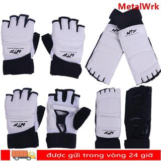 Găng tay Taekwondo METALWRK, Găng tay đấm bốc bảo vệ bàn chân nửa ngón, Găng tay tập luyện bằng da PU bền bỉ Karate Muay Thái dành cho người lớn và trẻ em