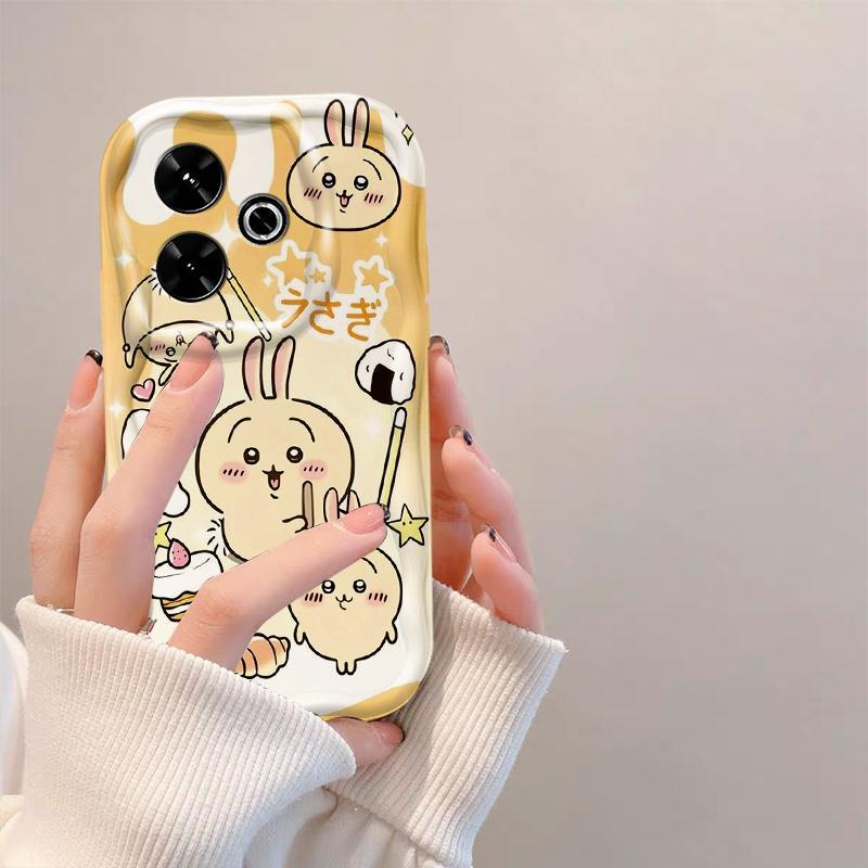 Thích hợp cho Redmi 13 12 POCO M6 4G 3D Wave TPU mềm Phim hoạt hình Chii Kawa Usagi Vỏ điện thoại chống sốc