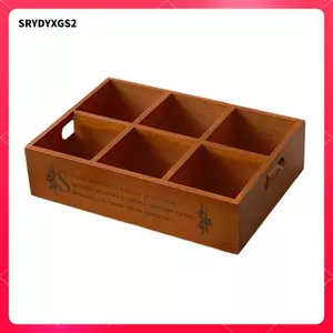 Khay phục vụ chia gỗ Hộp đựng kẹo có tay cầm Trái cây tráng miệng