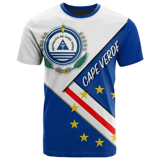 Thời Trang Mới Cape Verde Cờ Đồ Họa 3D In Áo Thun Cape Verde Quốc Huy Nam Thể Thao Áo Quốc Khánh Cá Tính Tee