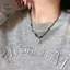 Mặt dây chuyền sư tử phong cách Trung Quốc cổ điển đính cườm Nelace dành cho nữ Luy Punk Cặp đôi Xương đòn Dây chuyền Phụ kiện phong cách dân tộc [Mina]