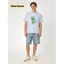Ngôi nhà hoạt hình in hình cotton ngắn tay mùa hè mới Áo thun nam nữ kiểu Mỹ giản dị 0612