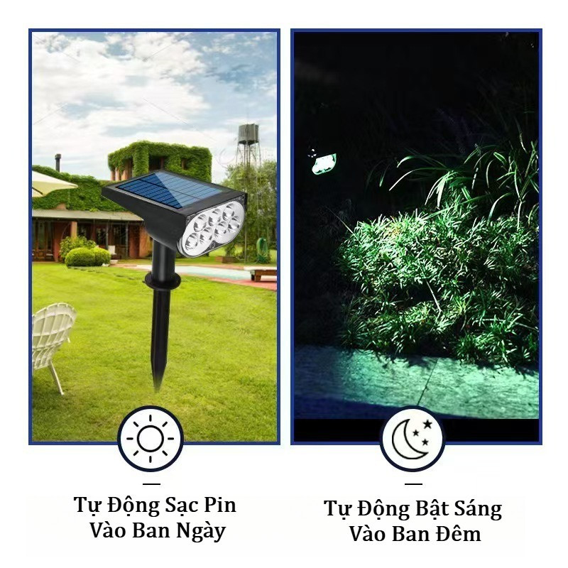 Đèn Cắm Cỏ Năng Lượng Mặt Trời, Chống Nước IP44, Tự Động Bật/Tắt Khi Trời Tối, Không Tốn Điện, Trang Trí Vườn, Sân Vườn
