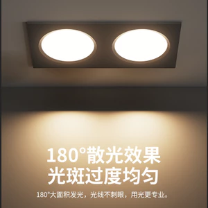 Đèn Downlight Hai Lỗ Nhúng Siêu Mỏng Hình Chữ Nhật Phòng Khách Ánh Sáng Lối Vào Lối Vào Trần Đèn led Downlight FHTE
