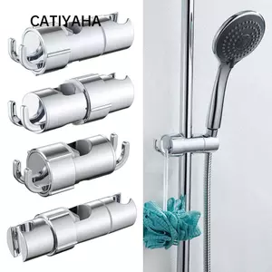 Kệ thanh trượt phòng tắm CATIYAHA, Giá đỡ đầu vòi hoa sen có thể xoay được, Ống tròn đa năng có móc storange Thay thế Giá đỡ đường ray Riser Phụ kiện tắm phần cứng