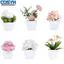 <cosyh>Artificial Potted Plants Set for Home Office Decor Faux Succulent Rose