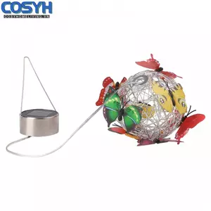 <cosyh>Butterfly Garden Decor Automatic Night Illumination Colorful Butterfly Accents