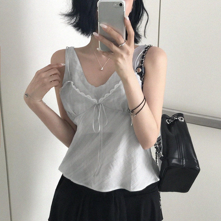 SUXI Áo sơ mi ren ren phong cách Hàn Quốc mới mùa hè dành cho nữ 260521