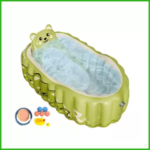 Bồn tắm bơm hơi Bồn tắm du lịch di động cho bé có máy bơm không khí và đồ chơi tắm Chậu tắm có thể gập lại Phải saixit2vn