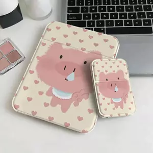 ương gấp trang điểm họa tiết heo hồng trái tim, nhỏ gọn xinh xắn bỏ túi tiện lợi
