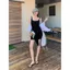 Váy đeo chéo màu xám giả hai mảnh có dây buộc nữ mùa hè Slim-Fit Hot Girl Váy ngắn có đệm ngực