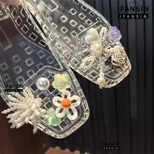 Khóa giày IFANSIN, Bộ bùa giày pha lê nơ hạt hoa, Đồ trang trí Sequin có thể tháo rời Bộ trang trí giày Phụ kiện giày