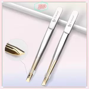 JRP Thép không gỉ phẳng / nghiêng Đầu nhíp đa chức năng Nhíp lông mày Mặt tẩy lông Công cụ trang điểm Lông mi giả Nhíp Công cụ JRP