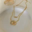 Shuling Thời Trang Hai Lớp Titan Vòng Cổ Sang Trọng Vòng Tròn Kim Cương Vòng Cổ Choker