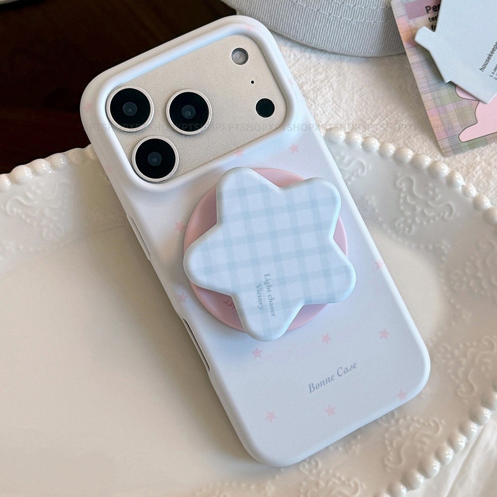 Giá đỡ lưới từ tính Vỏ điện thoại mềm mờ hình ngôi sao cho iPhone 17 Pro Max 16 15 14 Vỏ bảo vệ chống sốc