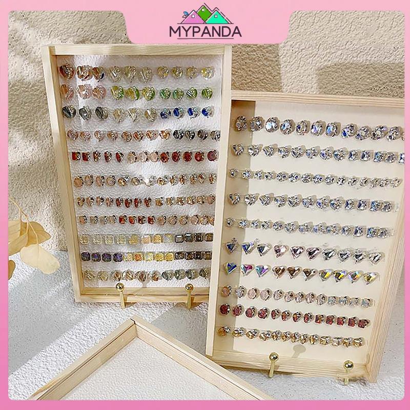 Bảng trưng bày nghệ thuật làm móng tay chống bụi phong cách cổ điển MYPANDA Bảng màu móng tay bằng gỗ nguyên khối Công trình tối giản Màn hình trang sức làm móng tay.