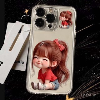 Ốp điện thoại hoạt hình hoạt hình Cô gái đuôi ngựa cao Thích hợp cho iPhone 11promax 11 12 13 14 promax 17promax 17 16 15 pro max xr xs 12promax Vỏ bảo vệ trong suốt chống sốc