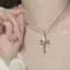 Thời Trang Nữ Trái Tim Sáng Bóng Zircon Mặt Dây Chuyền Chữ Thập Nelace Cổ Điển Đơn Giản Unisex Xương Đòn Dây Chuyền Punk Hip Hop Trang Sức Tiệc [Mina]