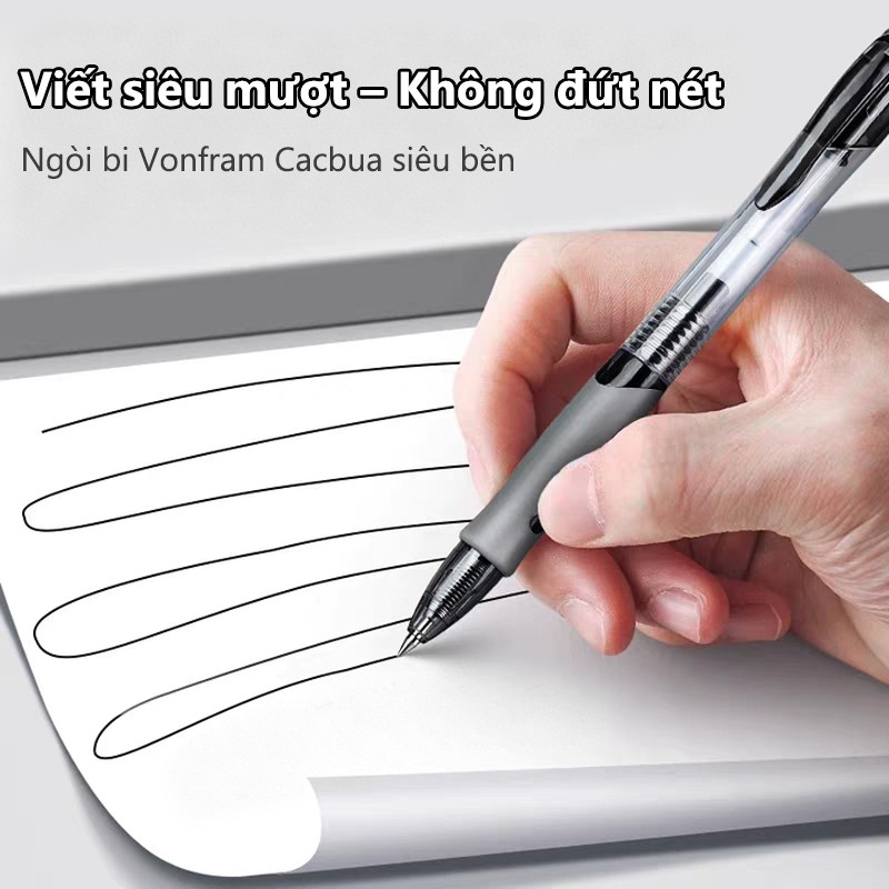 Bút Gel, Đen, Xanh 0.5mm, Bấm, Học Sinh Đỏ Bút Bi, Đẹp Mắt, Hot, Nhỏ Gọn, Mới Nhất, Bền Đẹp, Bán Chạy