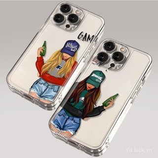 Ốp điện thoại trong suốt Happy Sisters Fun Girlfriends Thích hợp cho iPhone 17promax / 13pro / 16pro / 12 / 11pro / xs / 14plus Vỏ chống sốc