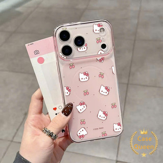 Ốp Lưng Tương Thích Cho iPhone 16 15 17 11 12 13 14 Pro Max 17 Air 14 Plus Hoạt Hình Dễ Thương Toàn Màn Hình Kitty Cat Cherry