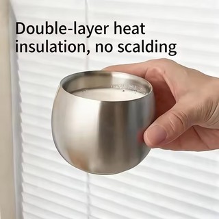 Cốc Inox Nhỏ 120ml Cho Sữa Văn Phòng Tại Nhà - Cốc Cà Phê Hai Lớp Cách Nhiệt Bền Đẹp