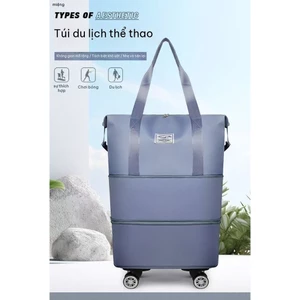 Túi du lịch nhiều ngăn, dung tích lớn, có bánh xe và khả năng chống thấm nước.