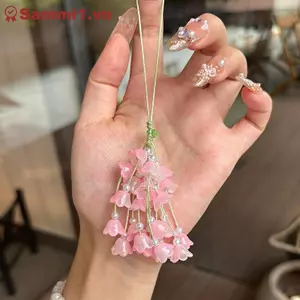 ZK Nho Mặt Dây Chuyền Lily Of The Valley DIY Craft Kit Điện Thoại Tươi Và Dễ Thương Quyến Rũ Túi Charm Sáng Tạo Móc Khóa VN