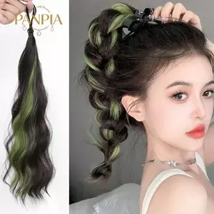 PANPIA Tóc Nối Dài Tóc Giả Đuôi Ngựa Xoăn Sóng Tự Làm, Tóc Bun Bím, Dụng Cụ Tạo Kiểu Tóc Nhanh