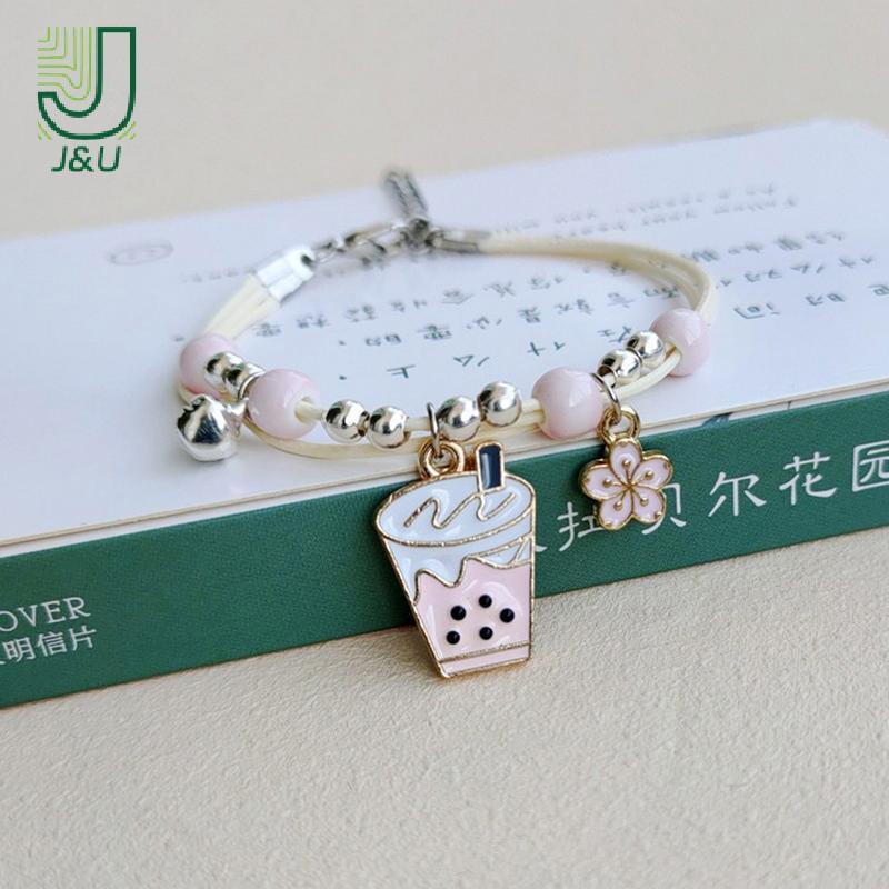 [J & U-T] Vòng tay thỏ hoạt hình đơn giản và dễ thương mới dành cho nữ Học sinh Trẻ em Những người bạn thân nhất Quà tặng Trang sức hoang dã