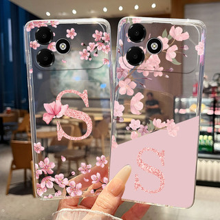 Ốp Điện Thoại Cho Oppo A6c CPH2895 Ốp Lưng Hoa Xinh Đẹp Trong Suốt Mỏng Silicon Mềm Cặp Đôi Dành Cho Oppo A6c A 6c Vỏ
