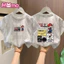 Áo buộc dây cổ tròn ngắn tay in họa tiết hoạt hình hợp thời trang dành cho trẻ em dành cho bé trai và bé gái