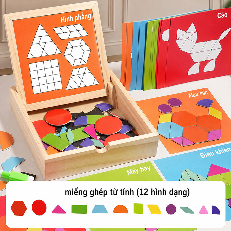 Trò Chơi Xếp Hình Tangram Bằng Gỗ – Đồ Chơi Giáo Dục Cho Trẻ, Rèn Luyện Tư Duy Logic, Quà Lý Tưởng Cho Học Sinh Tiểu Học