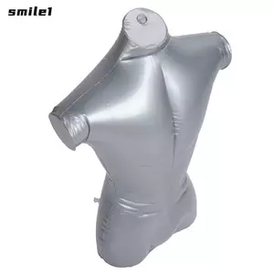 SMILE 1 Cái Trên Cơ Thể Mannequin, Nửa Thân Dày PVC Nam Bơm Hơi Mannequins, Trên Thân Bạc 、 Giá Trưng Bày Quần Áo Màn Hình Cửa Sổ